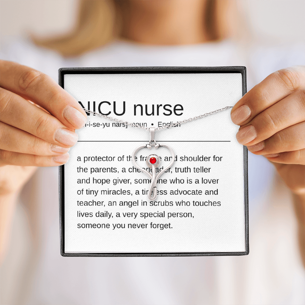 “NICU Nurse” Definition – Heartscope Necklace Gift for Everyday Heroes