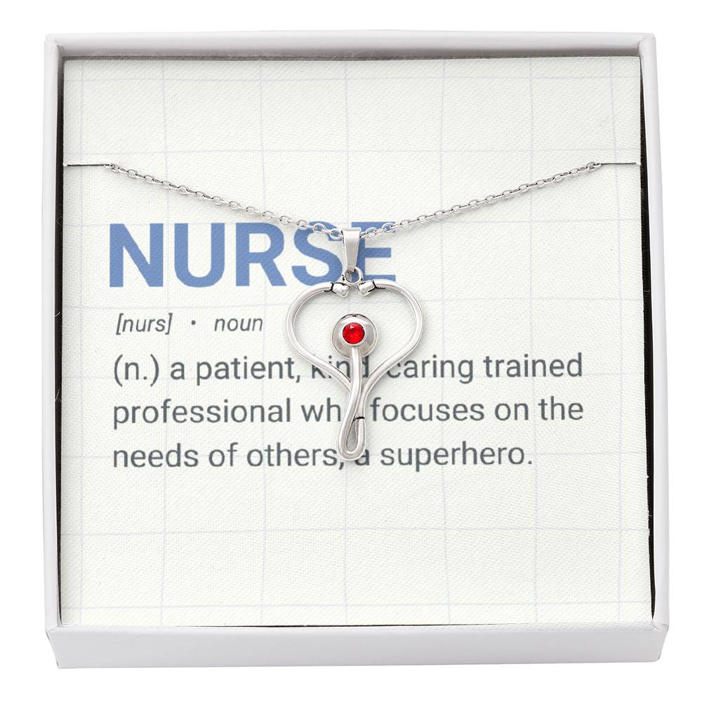 “Nurse Definition” Heartscope Necklace – Gift for Healthcare Heroes