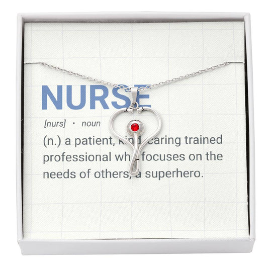 “Nurse Definition” Heartscope Necklace – Gift for Healthcare Heroes
