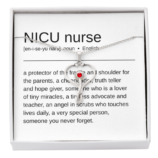 “NICU Nurse” Definition – Heartscope Necklace Gift for Everyday Heroes