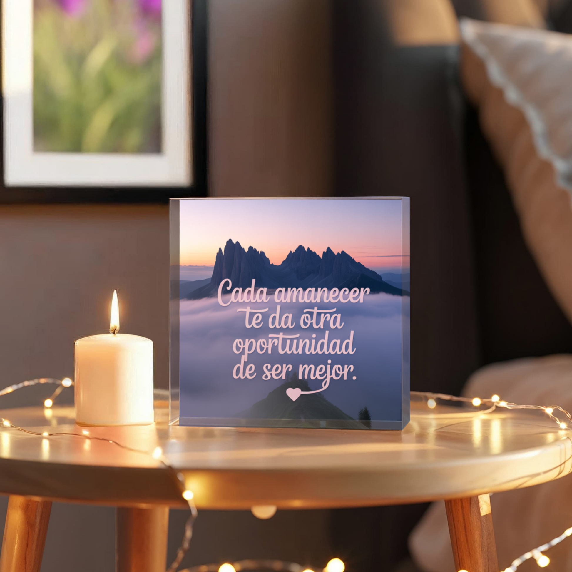 Cada amanecer te da otra oportunidad de ser mejor Spanish quote acrylic block