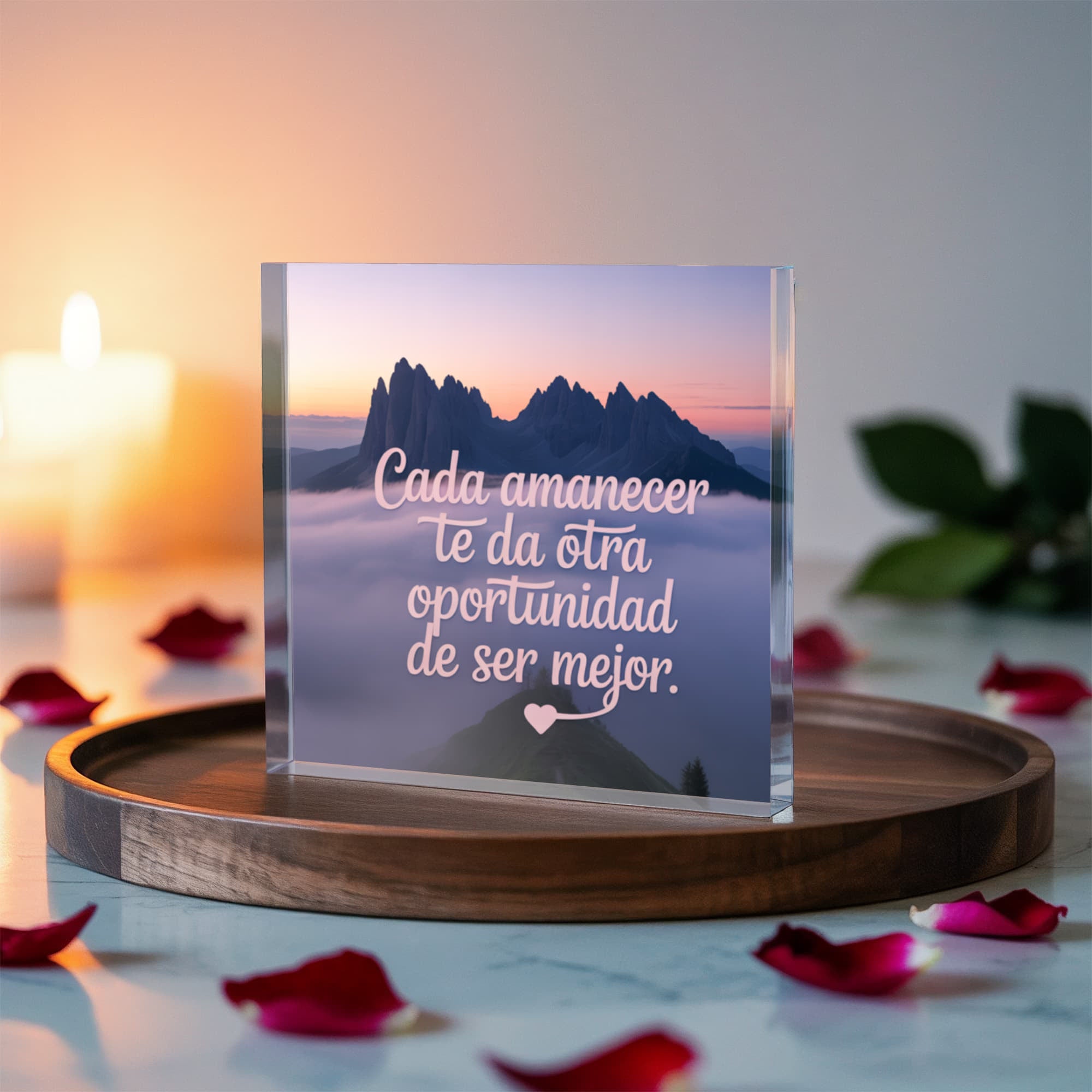 Inspirational Spanish acrylic plaque for home or office décor