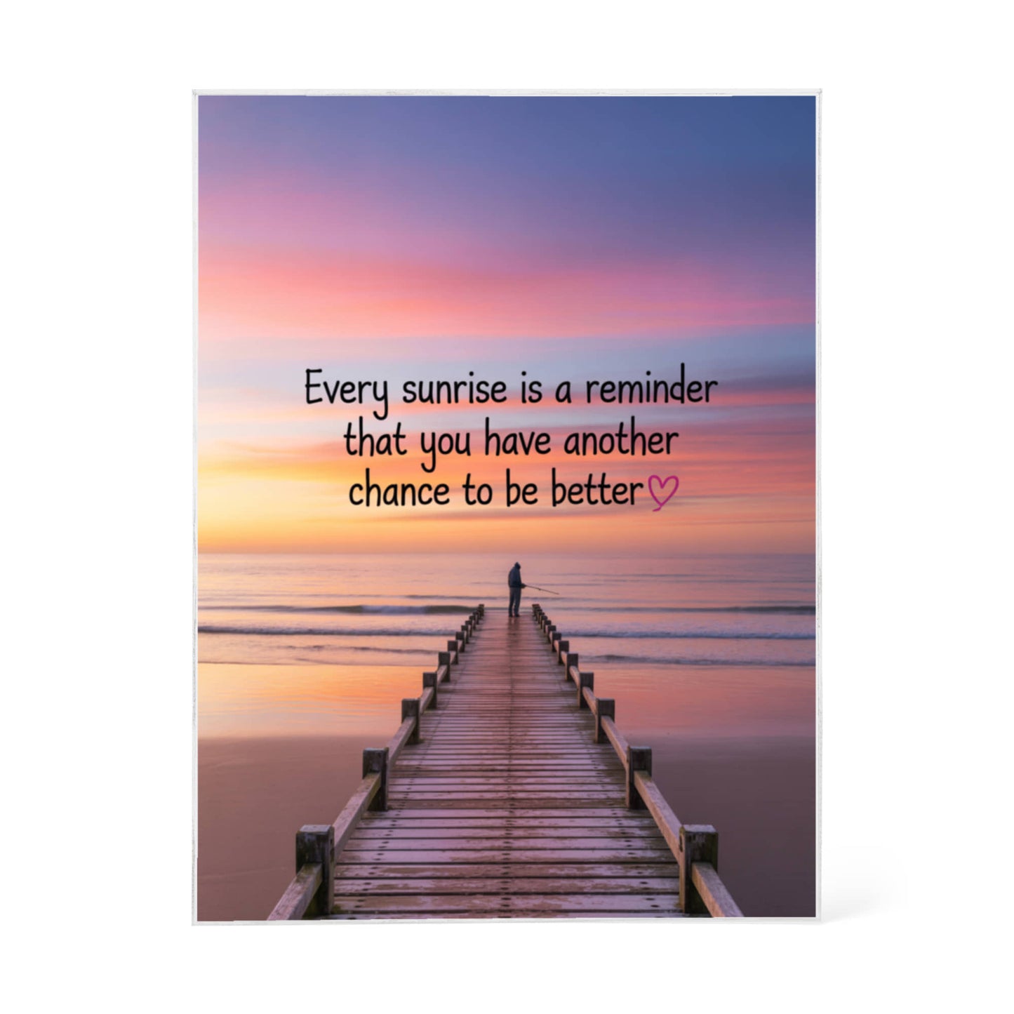 Clear acrylic motivational block for home or office display