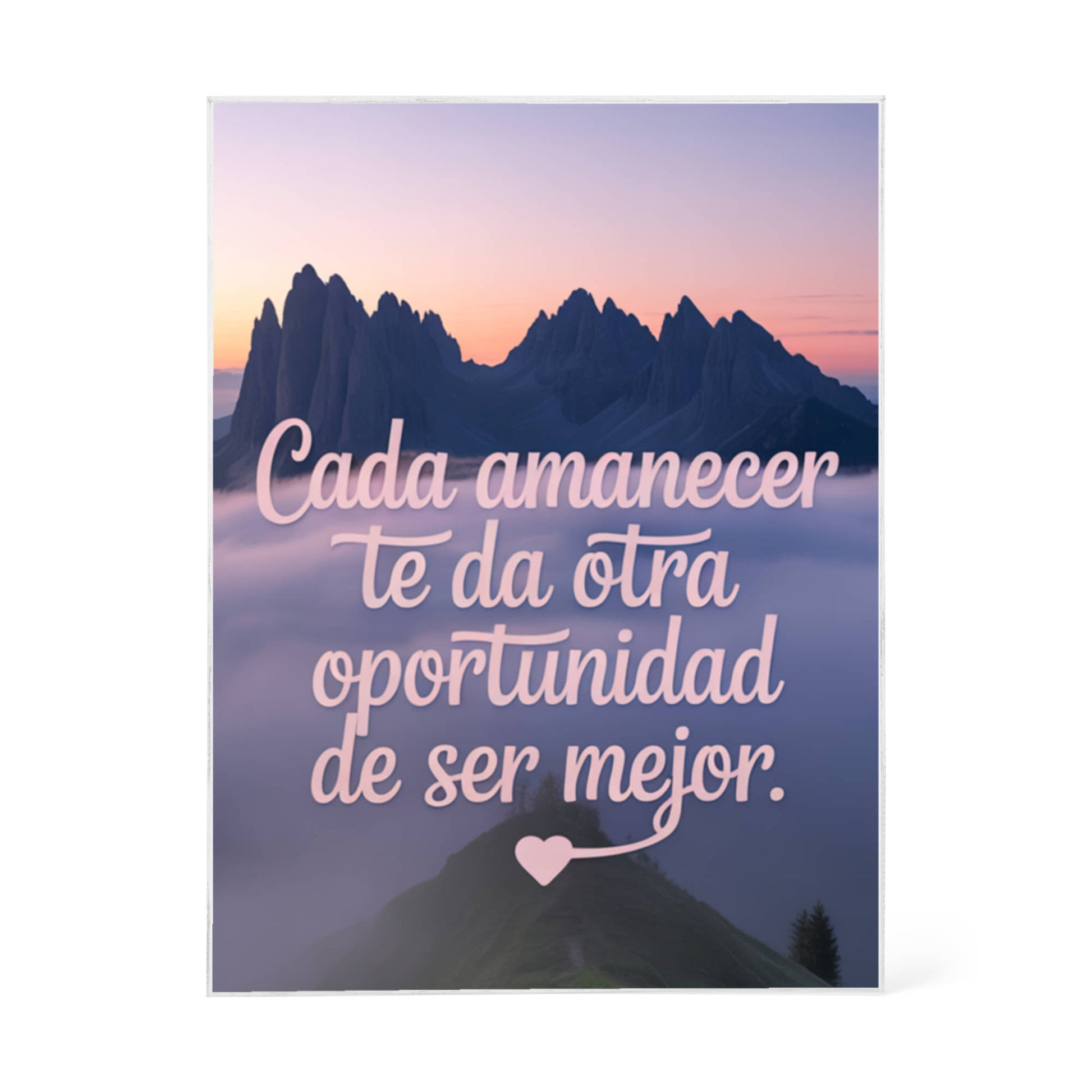 Close-up of Cada Amanecer Spanish motivational quote block