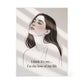Inspirational self-love quote acrylic décor displayed on vanity