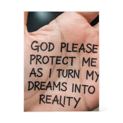 “God Please Protect Me” Inspirational Acrylic Block – A Prayer for Dreamers and Doers