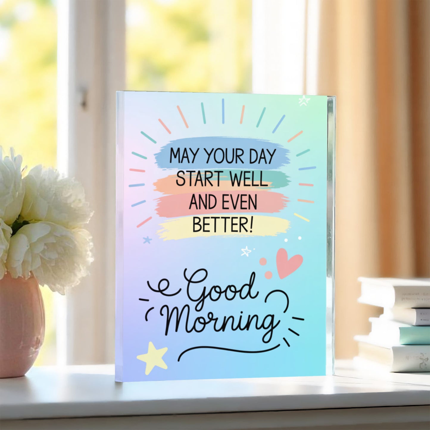 Elegant crystal-clear acrylic block gift for friends and loved ones