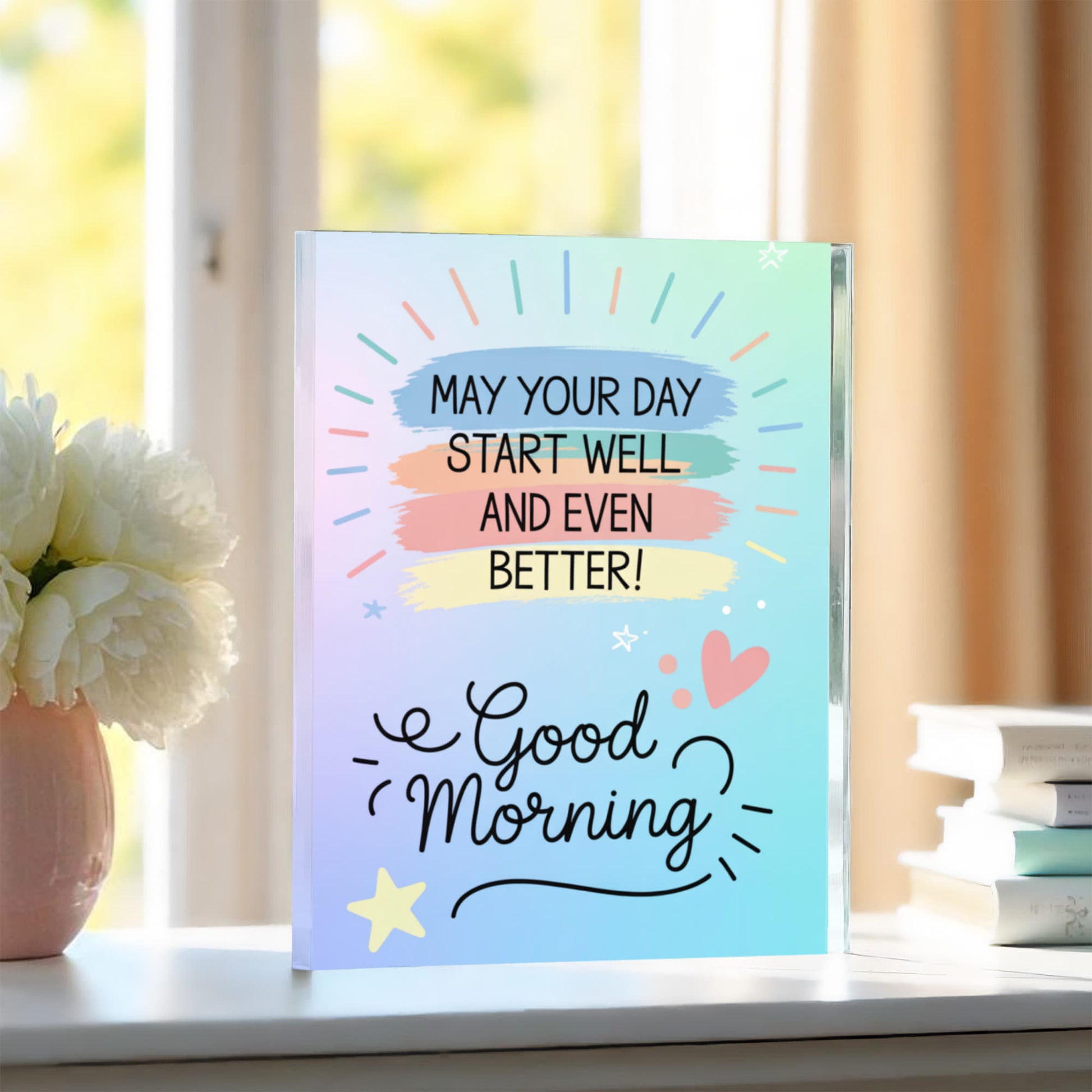 Elegant crystal-clear acrylic block gift for friends and loved ones