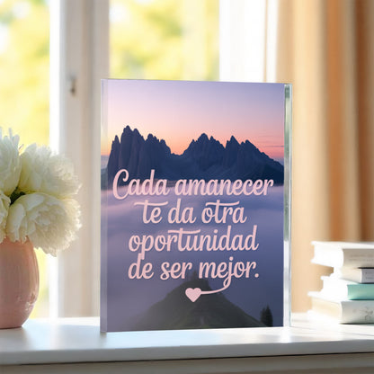 Spanish inspirational quote acrylic décor gift for women