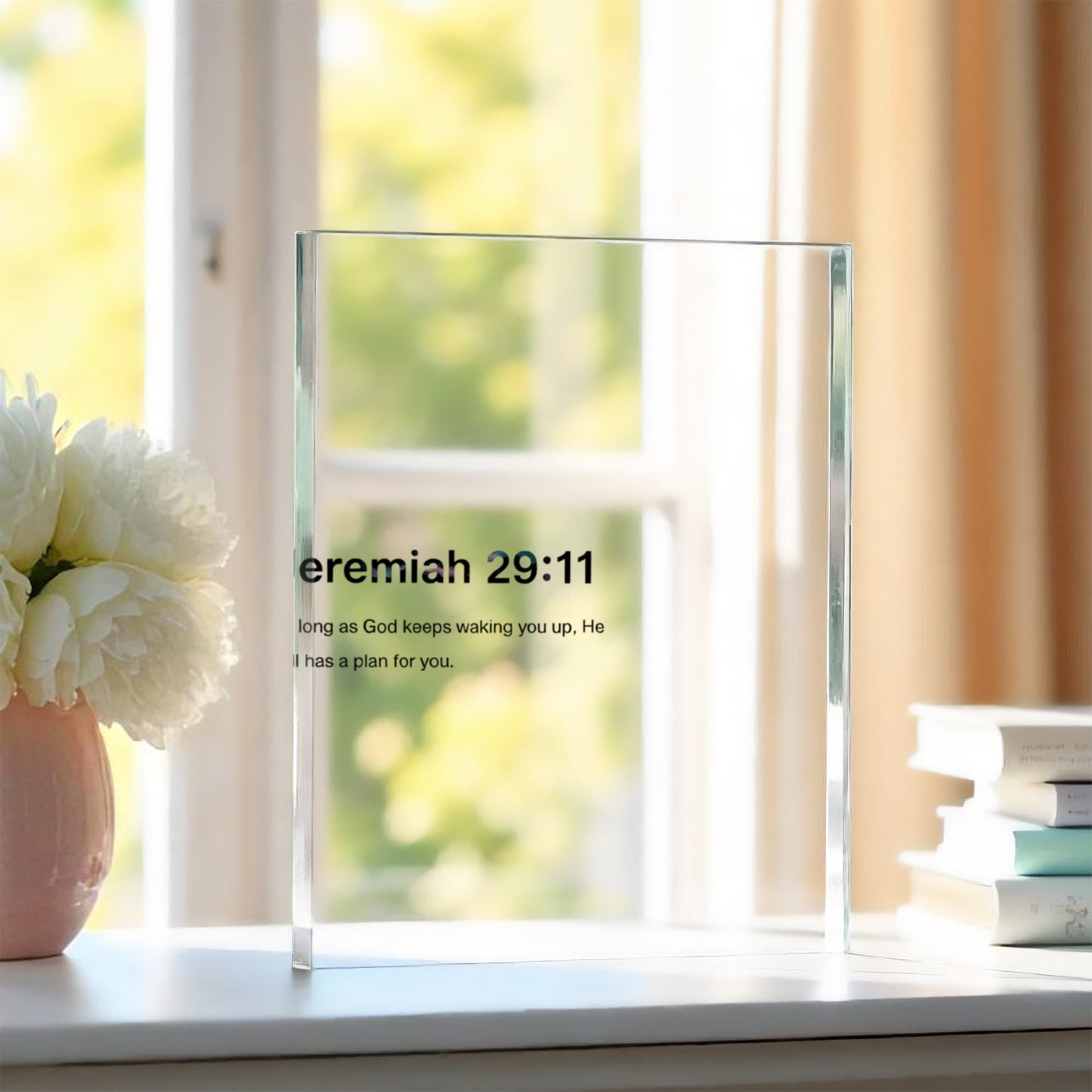 Jeremiah 29:11 Printed Acrylic Block – Inspirational Christian Home Decor with Scripture Quote ‘As Long As God Keeps Waking You Up, He Still Has a Plan for You