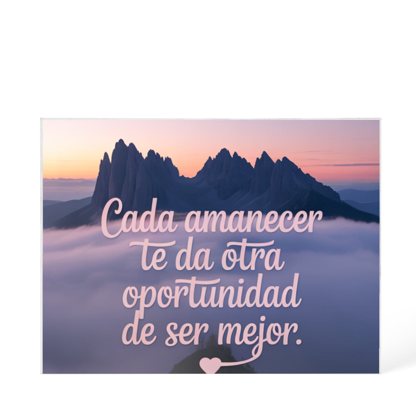 Uplifting acrylic plaque with Spanish quote about new beginnings