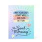 Acrylic block close-up showing UV-printed inspirational message
