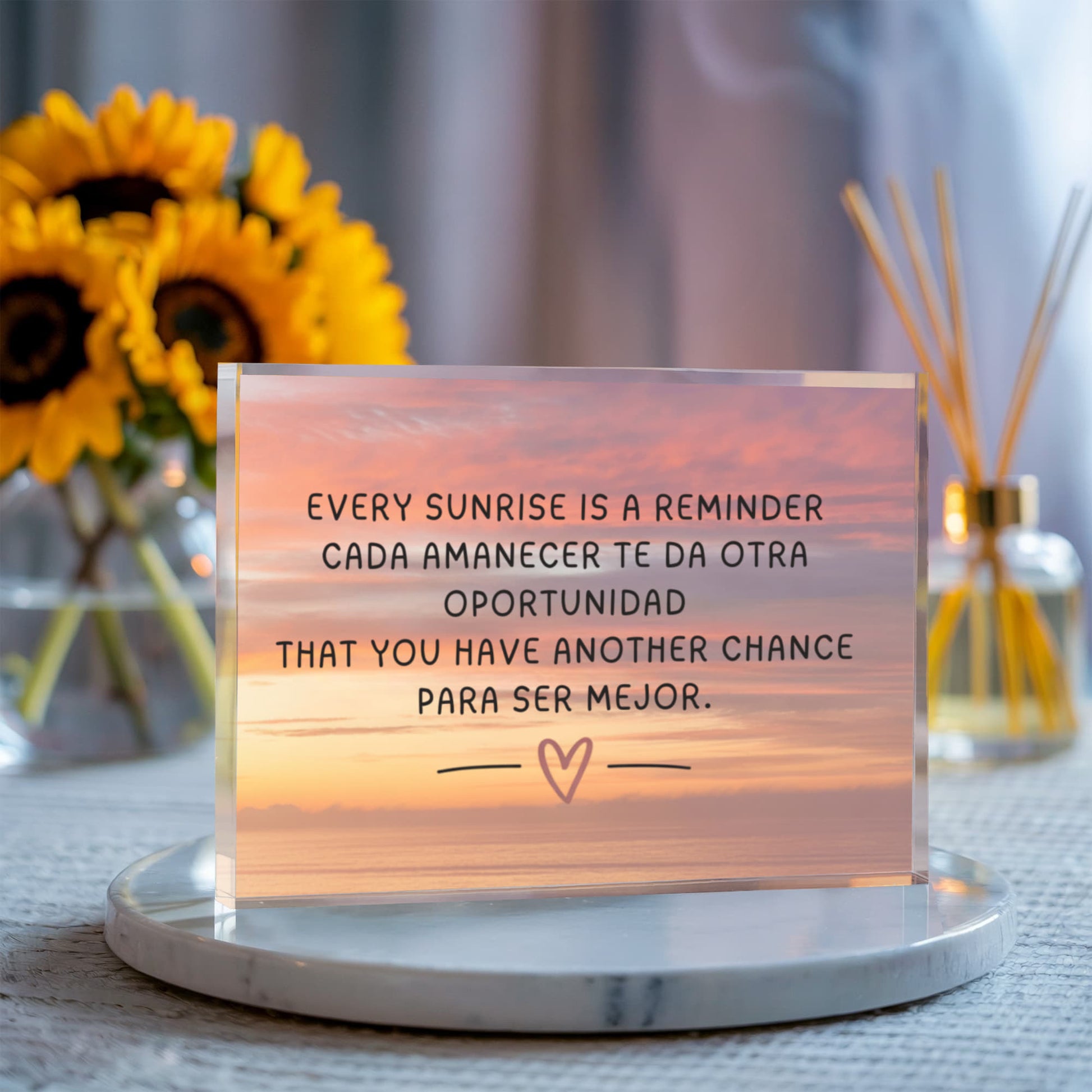 Motivational quote acrylic plaque for home or office