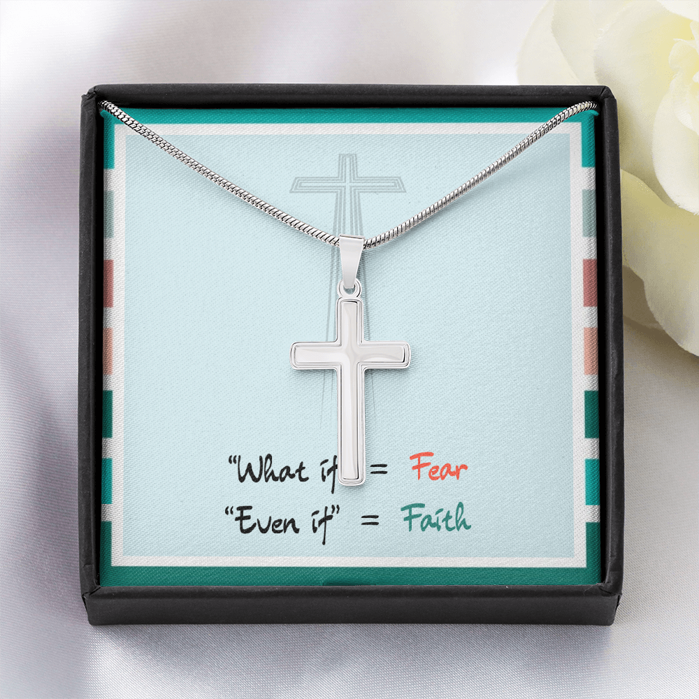 Even If Faith – Artisan Cross Necklace (Snake Chain)