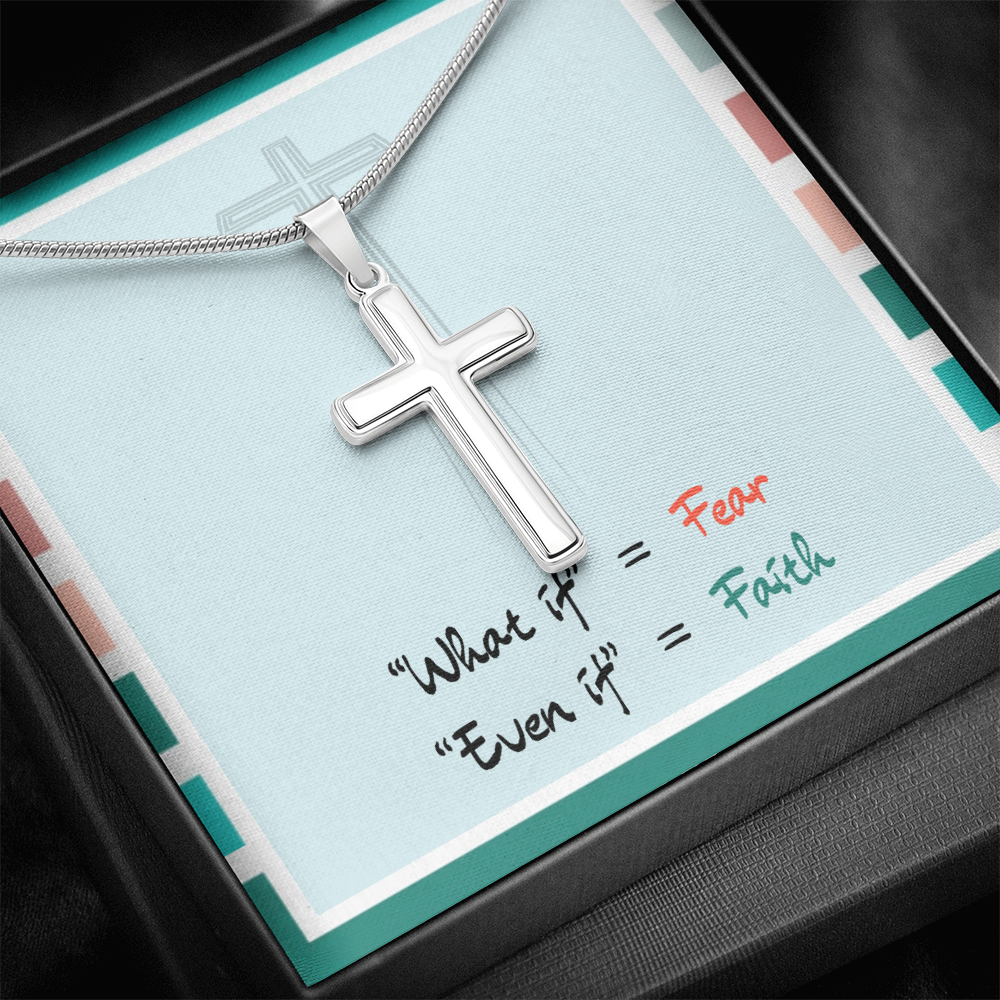Even If Faith – Artisan Cross Necklace (Snake Chain)