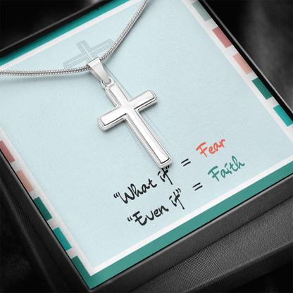 Even If Faith – Artisan Cross Necklace (Snake Chain)
