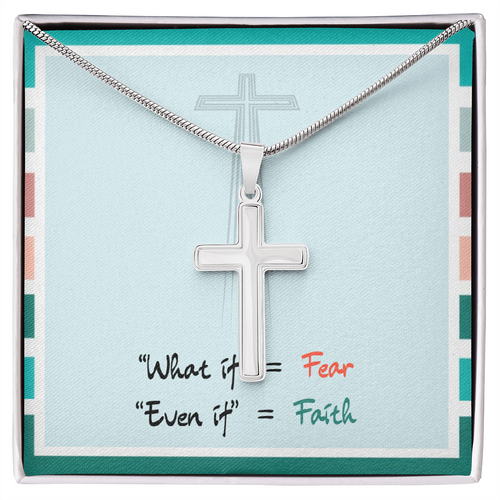 Even If Faith – Artisan Cross Necklace (Snake Chain)