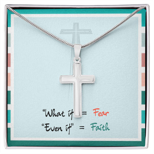 Even If Faith – Artisan Cross Necklace (Snake Chain)
