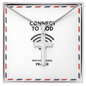 “Connect to God – WiFi Password: PRAYER” artisan cross necklace