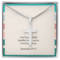 Jeremiah 29:11 “God has already handled what you’re worrying about” cross necklace