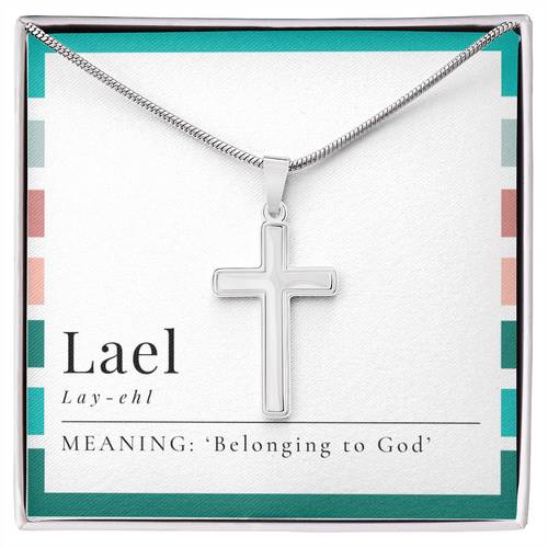 Lael – “Belonging to God” Artisan Cross Necklace with Snake Chain
