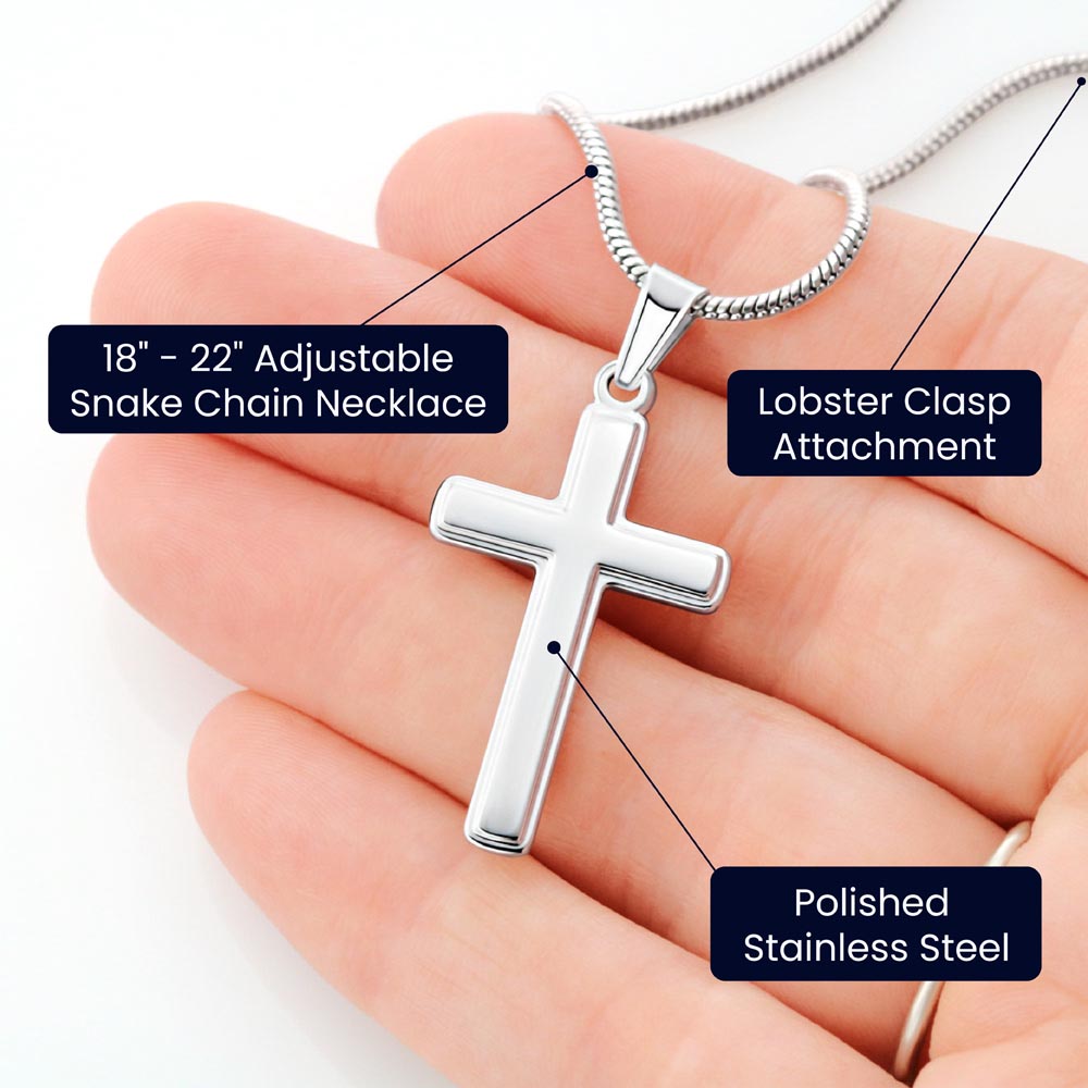 Lael – “Belonging to God” Artisan Cross Necklace with Snake Chain
