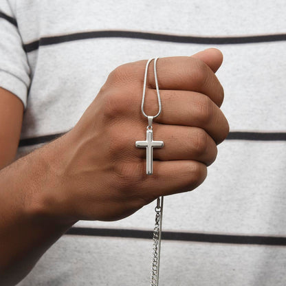 Lael – “Belonging to God” Artisan Cross Necklace with Snake Chain