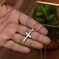 Unisex Christian cross necklace with modern design