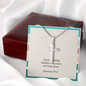 Jeremiah 29:11 necklace displayed in gift box with inspirational card
