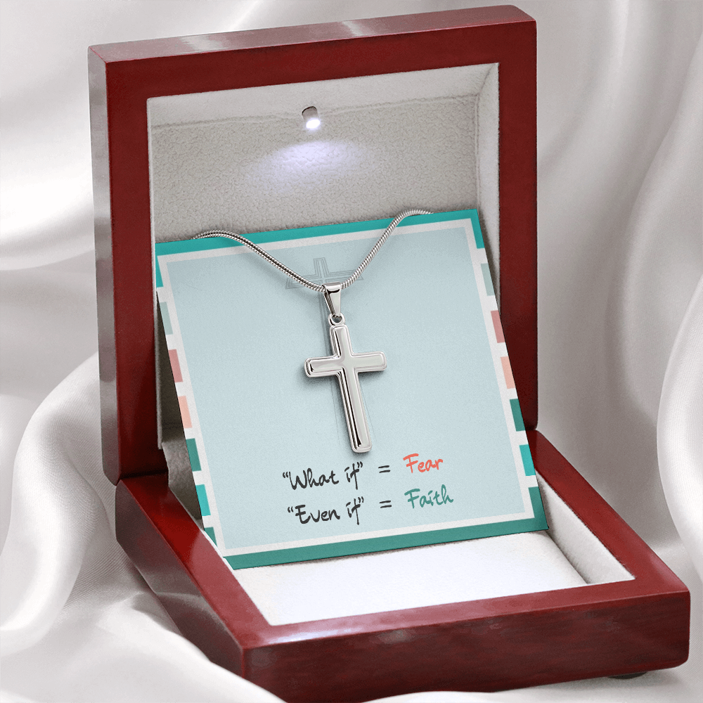 Even If Faith – Artisan Cross Necklace (Snake Chain)