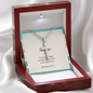 Adjustable snake chain faith necklace with lobster clasp closure
