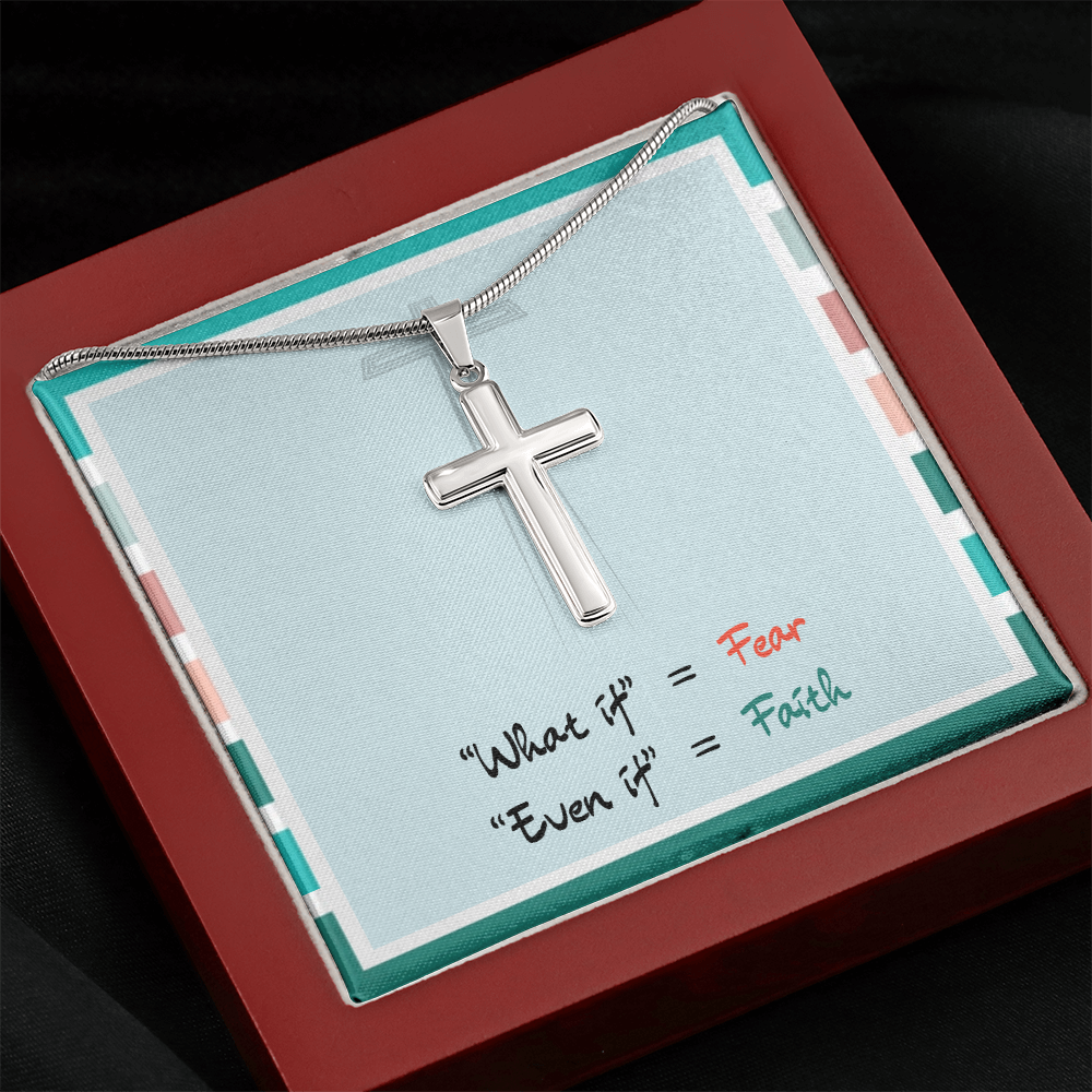 Even If Faith – Artisan Cross Necklace (Snake Chain)