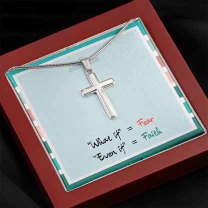 Even If Faith – Artisan Cross Necklace (Snake Chain)