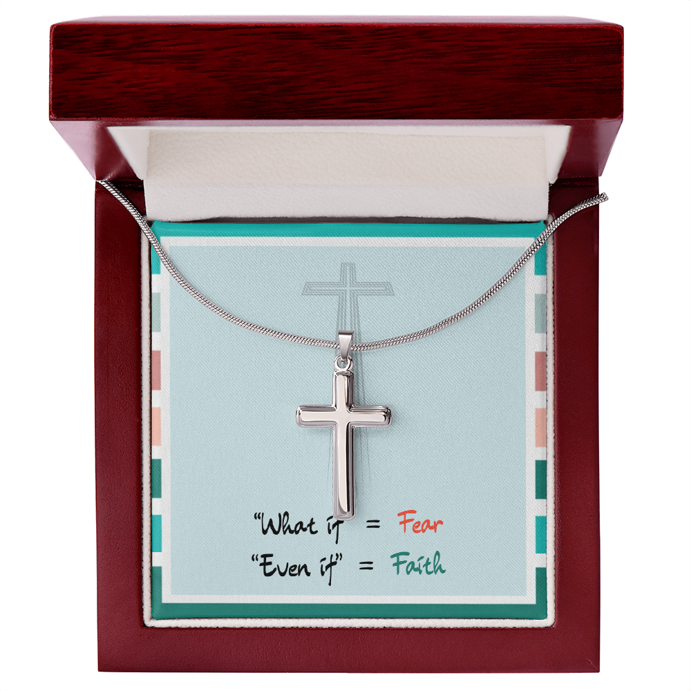 Even If Faith – Artisan Cross Necklace (Snake Chain)