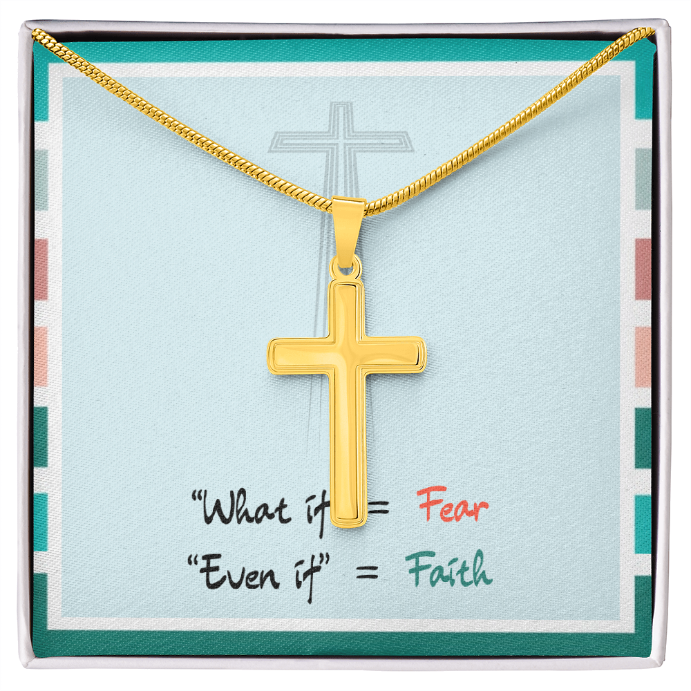 Even If Faith – Artisan Cross Necklace (Snake Chain)