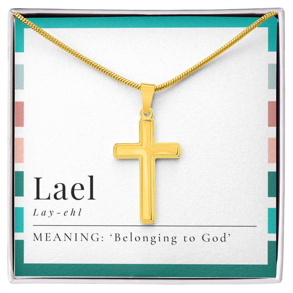 Lael – “Belonging to God” Artisan Cross Necklace with Snake Chain
