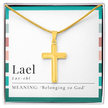 Lael – “Belonging to God” Artisan Cross Necklace with Snake Chain