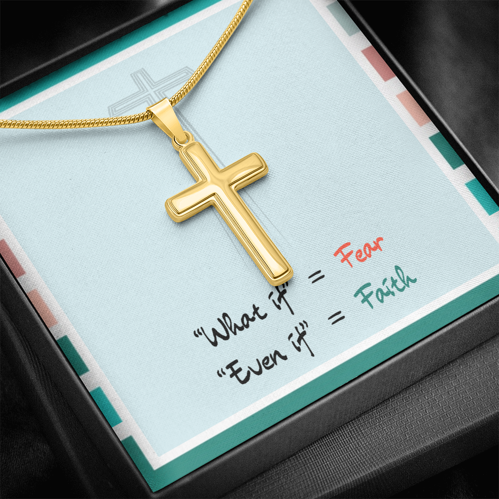 Even If Faith – Artisan Cross Necklace (Snake Chain)