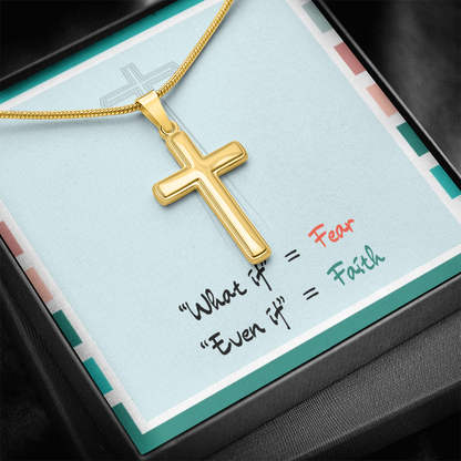 Even If Faith – Artisan Cross Necklace (Snake Chain)