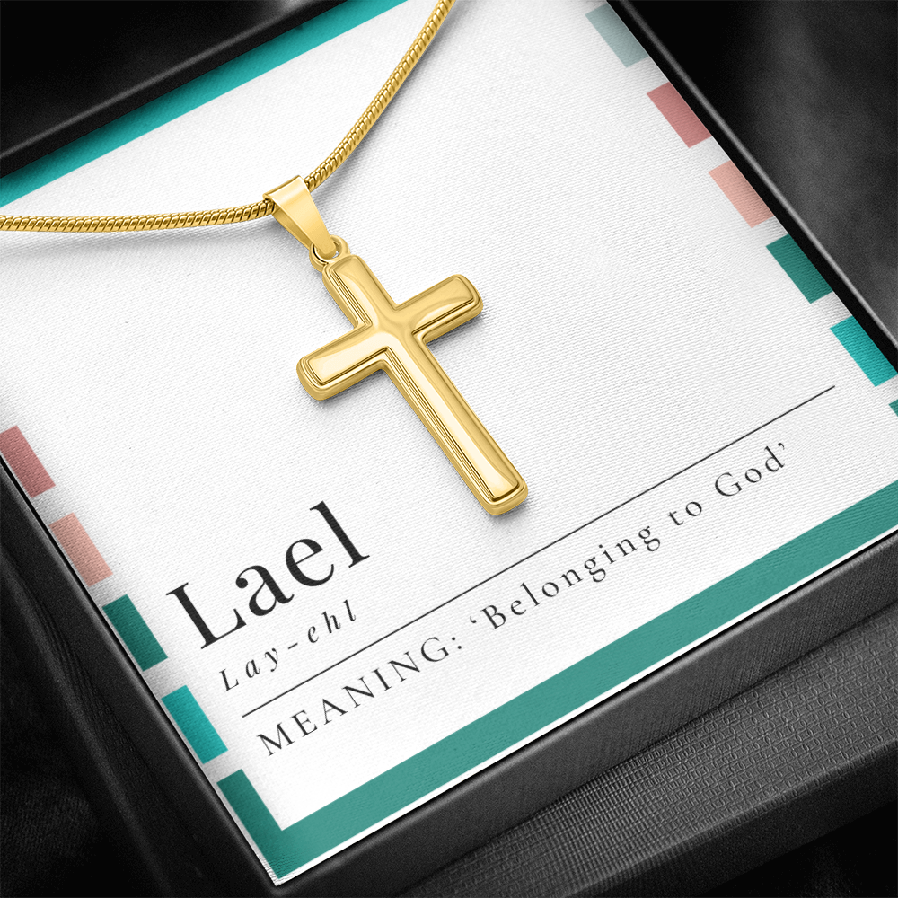 Lael – “Belonging to God” Artisan Cross Necklace with Snake Chain