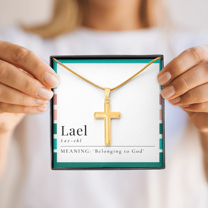 Lael – “Belonging to God” Artisan Cross Necklace with Snake Chain