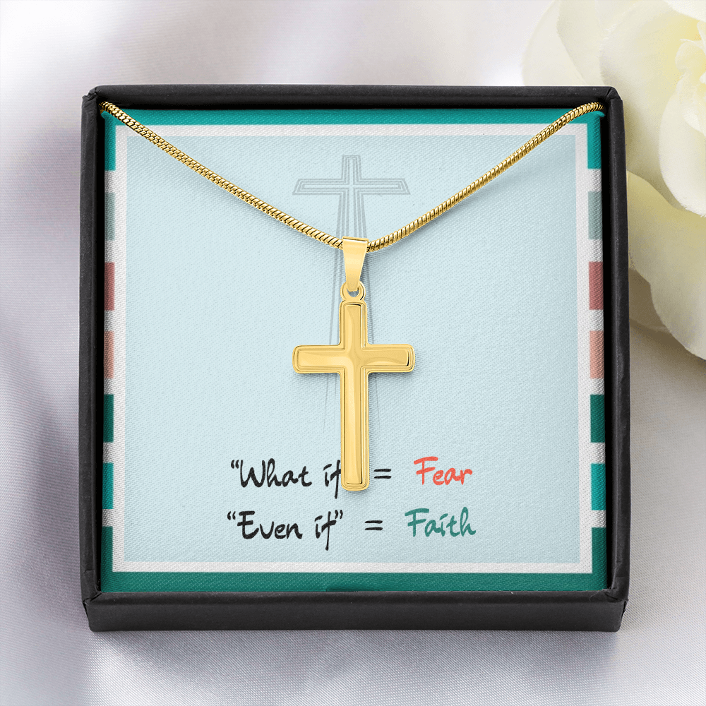 Even If Faith – Artisan Cross Necklace (Snake Chain)