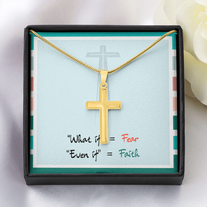 Even If Faith – Artisan Cross Necklace (Snake Chain)