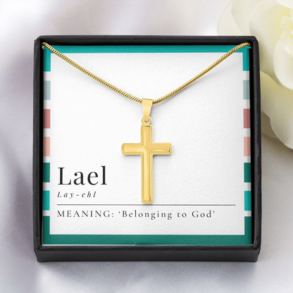 Lael – “Belonging to God” Artisan Cross Necklace with Snake Chain