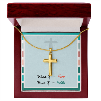 Even If Faith – Artisan Cross Necklace (Snake Chain)