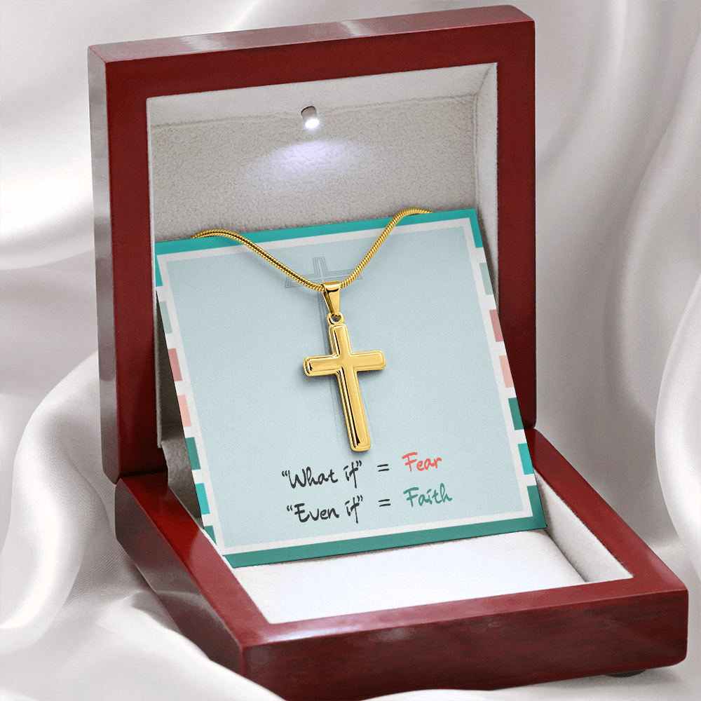 Even If Faith – Artisan Cross Necklace (Snake Chain)