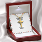 Modern minimalist cross pendant for everyday wear