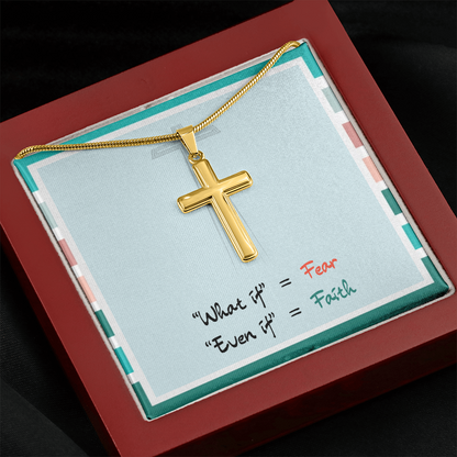 Even If Faith – Artisan Cross Necklace (Snake Chain)
