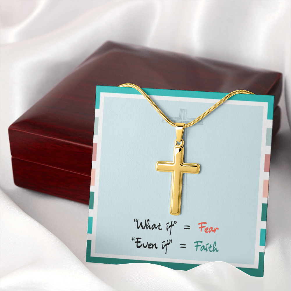 Even If Faith – Artisan Cross Necklace (Snake Chain)