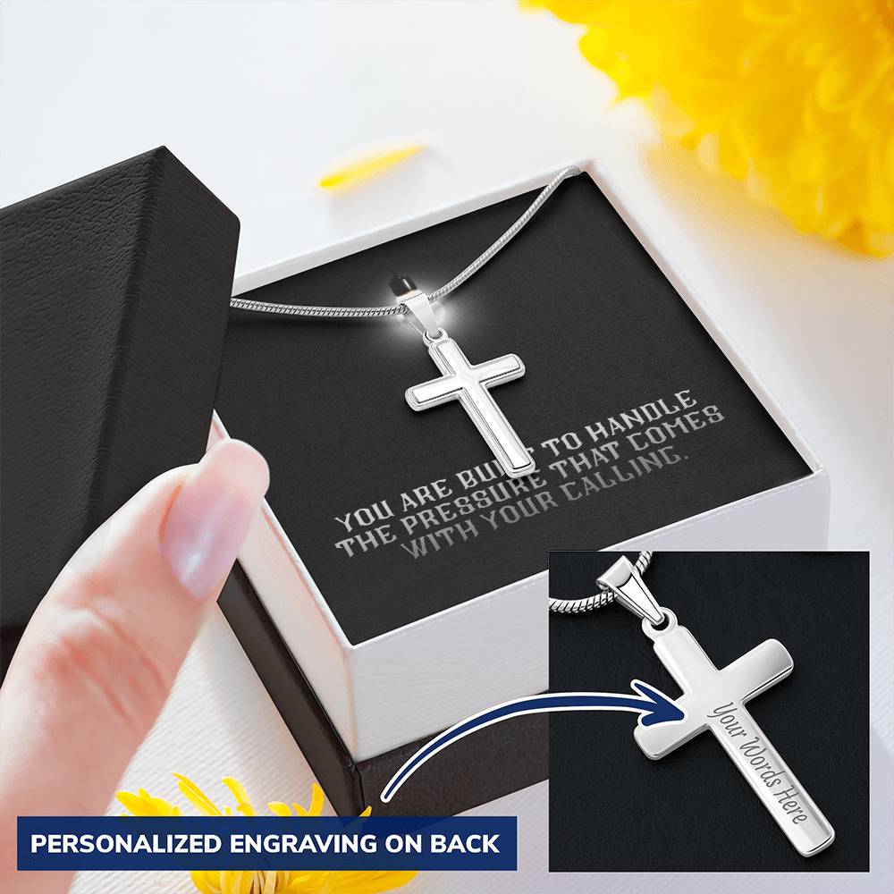 “You Are Built for Your Calling” Artisan Cross Necklace